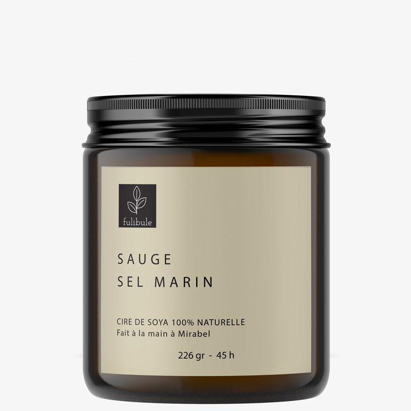 jar Etiquette BOUGIE SAUGE SEL MARIN FORMAT BON